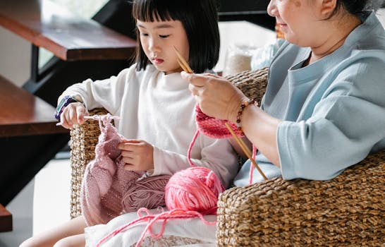 Mother and Daughter Doing Crafting Activities