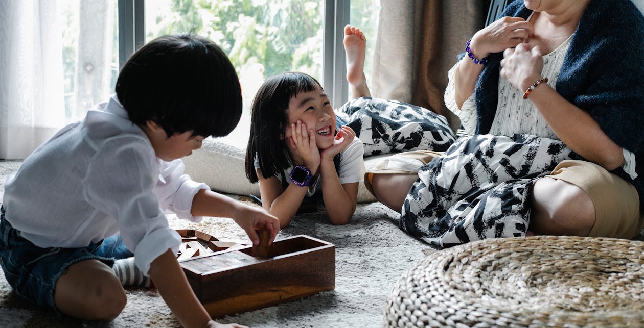 Free Mother and Kids Bonding Stock Photo