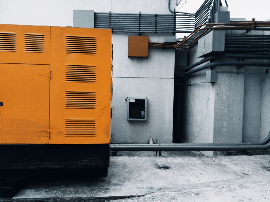 Industrial diesel generator installation