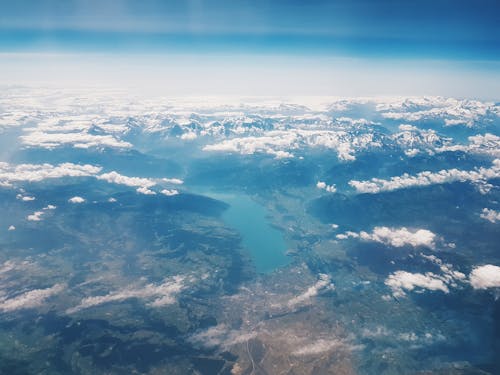 Ilmainen kuvapankkikuva tunnisteilla Alpit, ilmakehä, ilmakuva Kuvapankkikuva