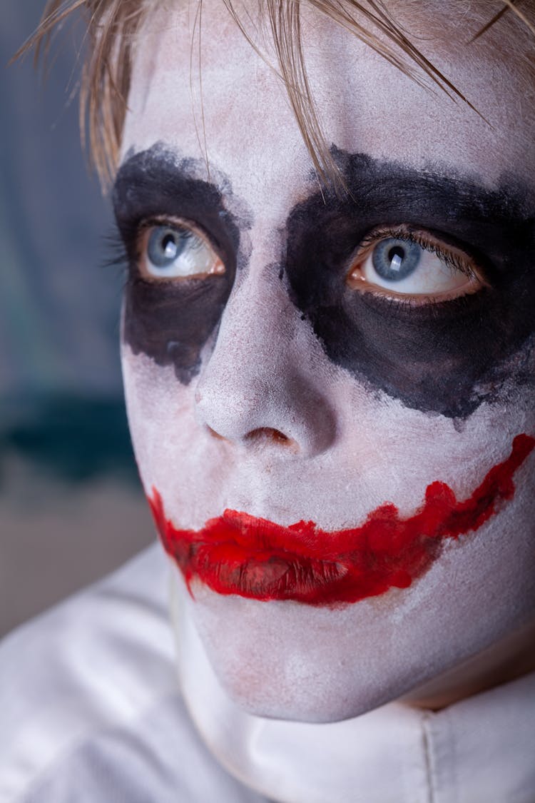 Person In A Joker Halloween Makeup