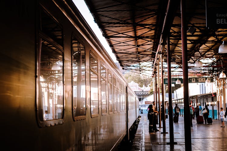 Passenger Train At Station In Daylight