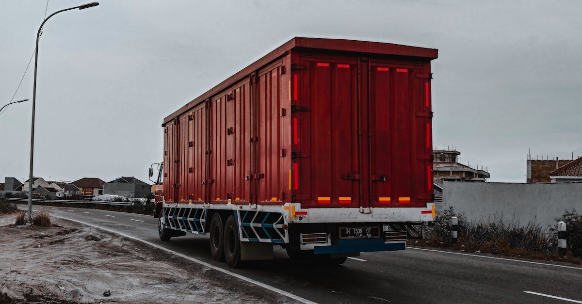 Truck with Red Container · Free Stock Photo