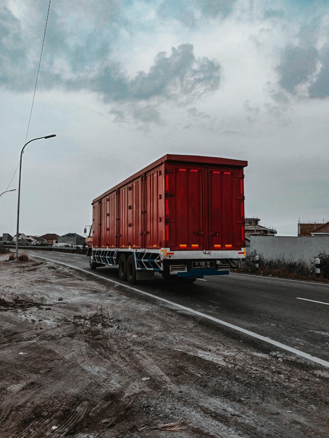 Truck with Red Container · Free Stock Photo