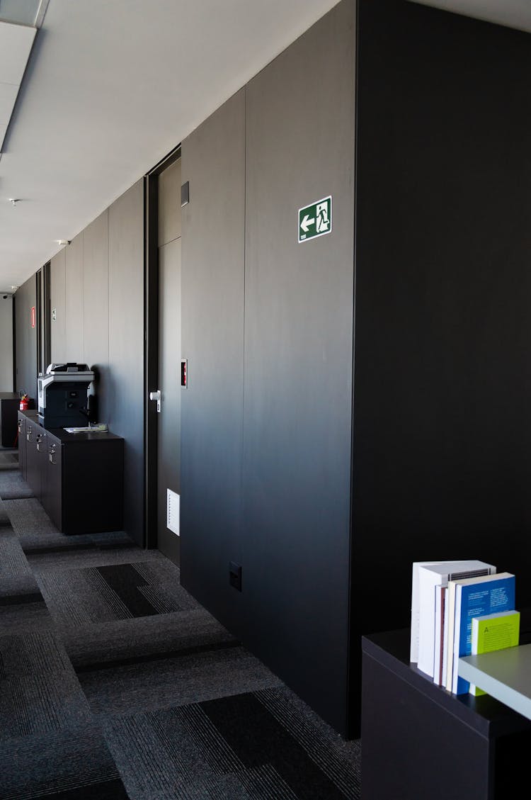 Modern Office Interior With Corridor And Door