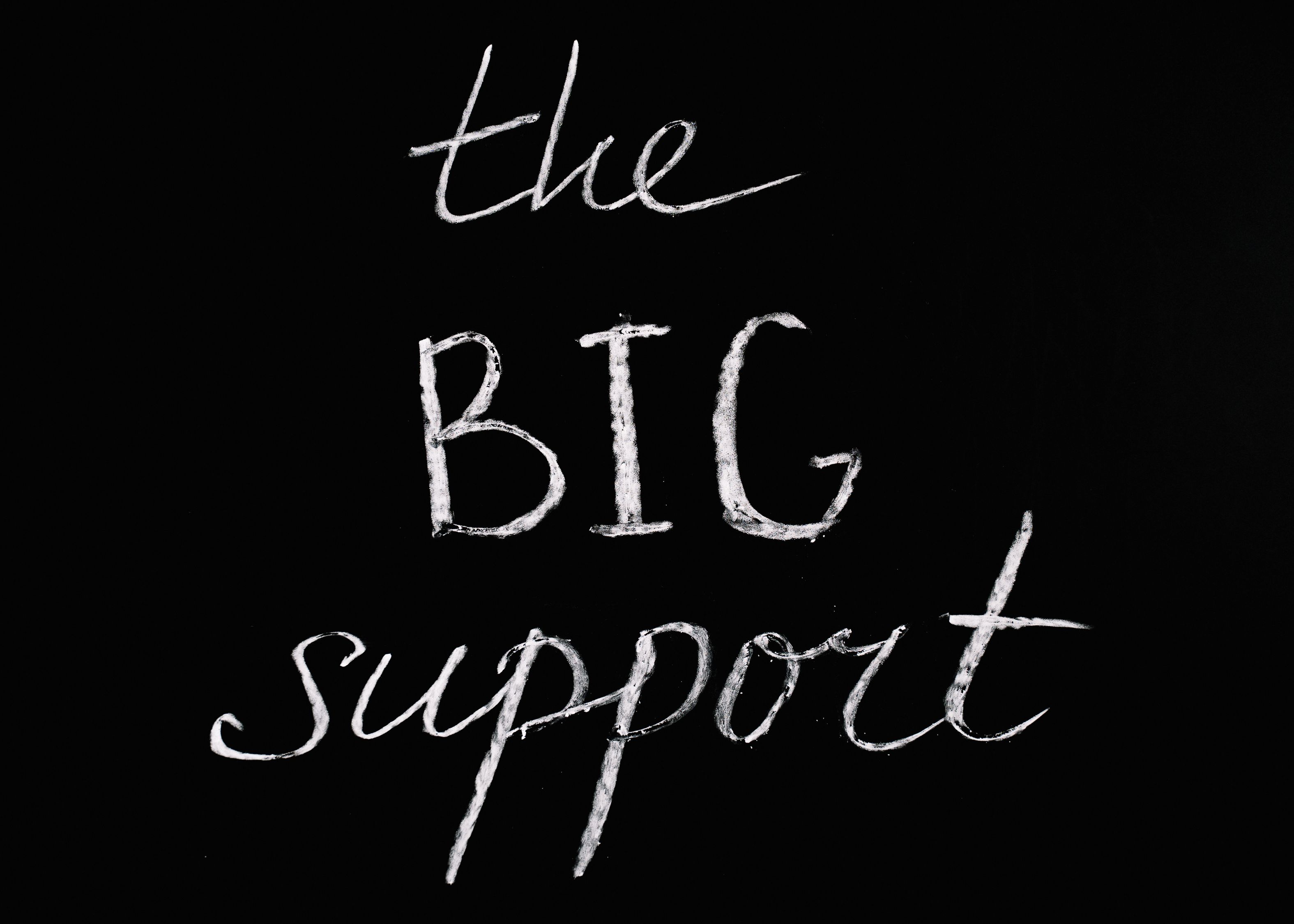 The Big Support Lettering Text on Black Background · Free Stock Photo