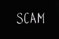 Scam Lettering Text on Black Background