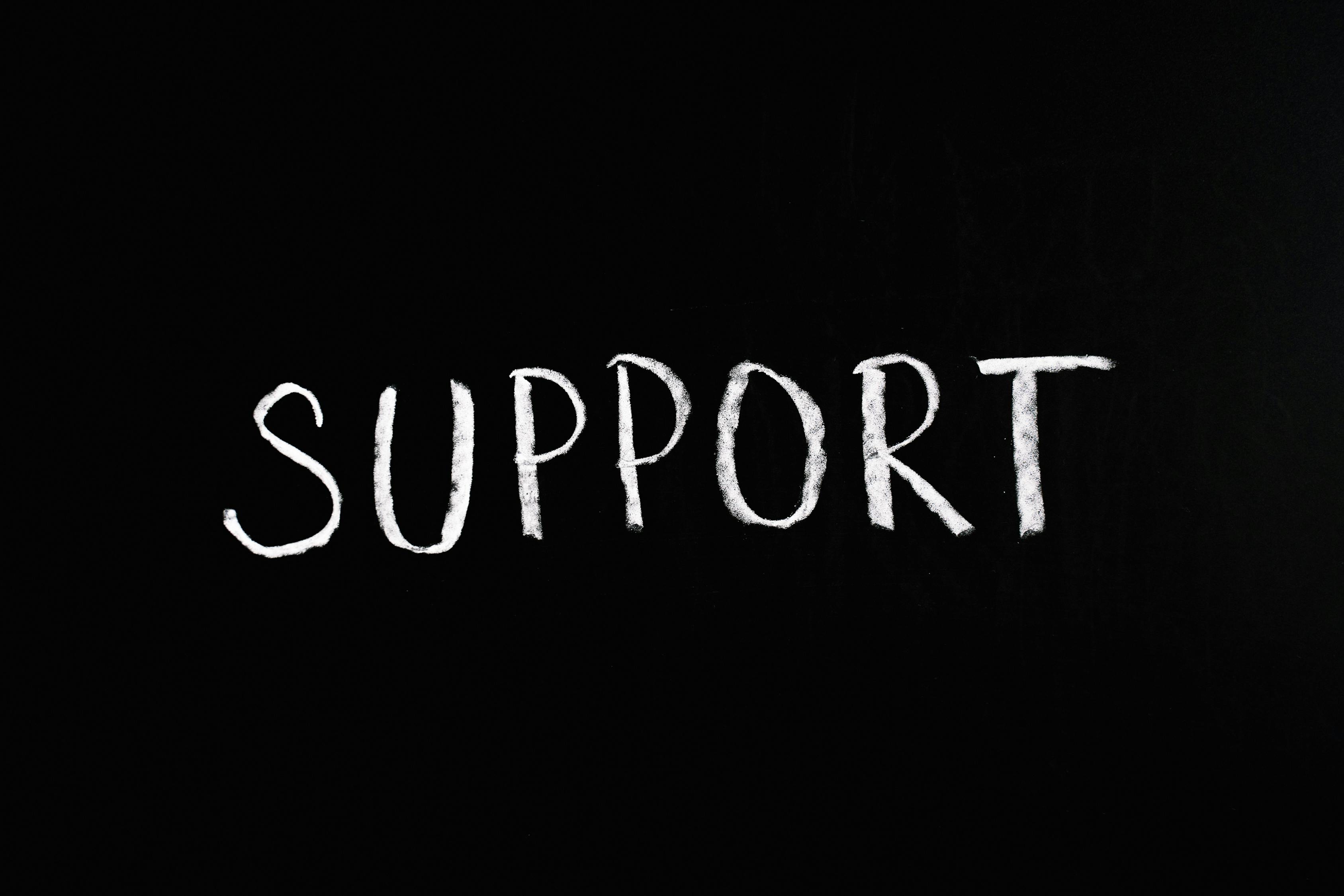 Support Lettering Text on Black Background · Free Stock Photo