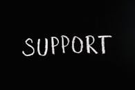 Support Lettering Text on Black Background
