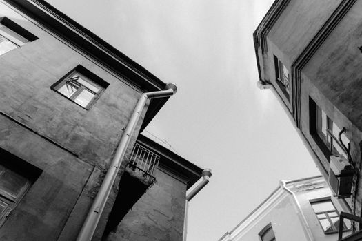 Grayscale Photo of Concrete Building