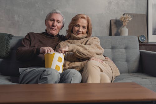 Free A Couple Watching a Movie Stock Photo