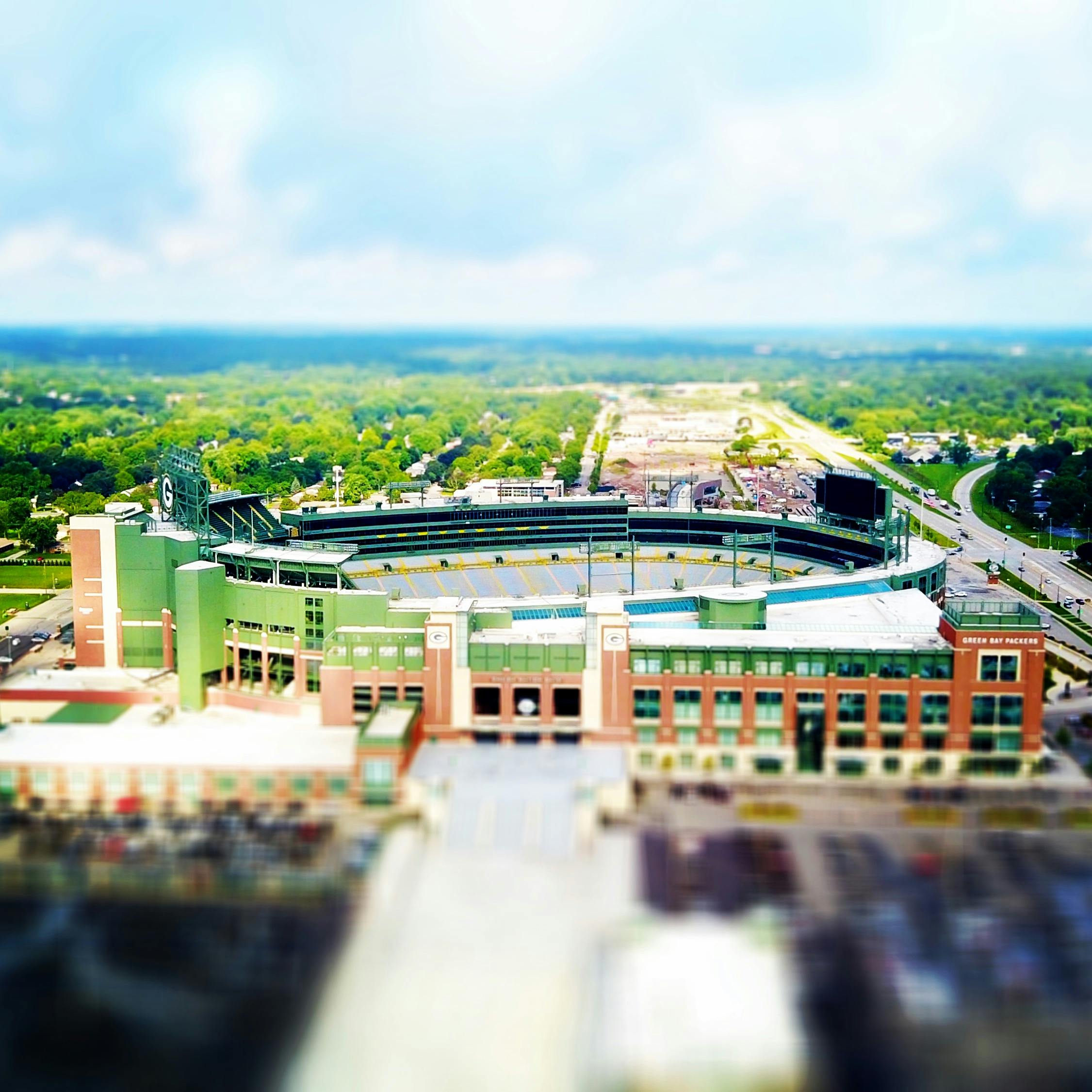 Free stock photo of aerial, football stadium, green bay