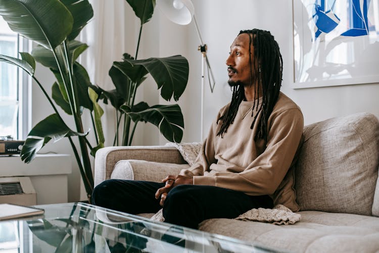 Black Man On Couch During Therapy Session