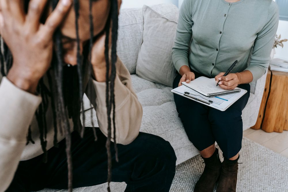Talking with a caring counselor