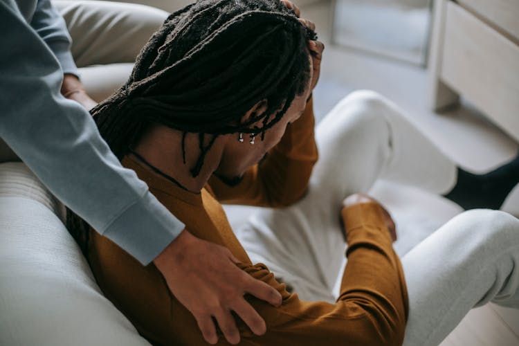 Faceless African American Couple Pastime Together In Room