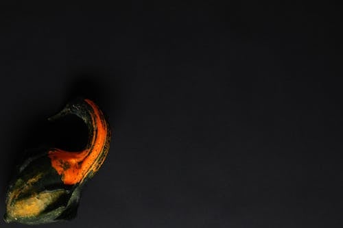 Flatlay Photography of Pumpkin on Black Background