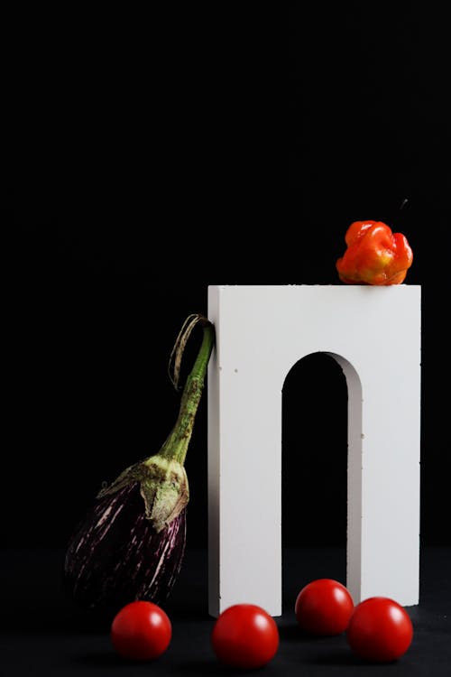 Vegetables on Black Background