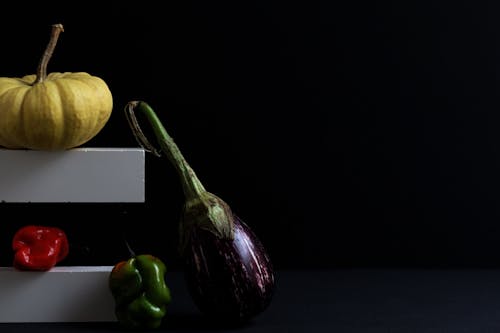 Vegetables on Black Background
