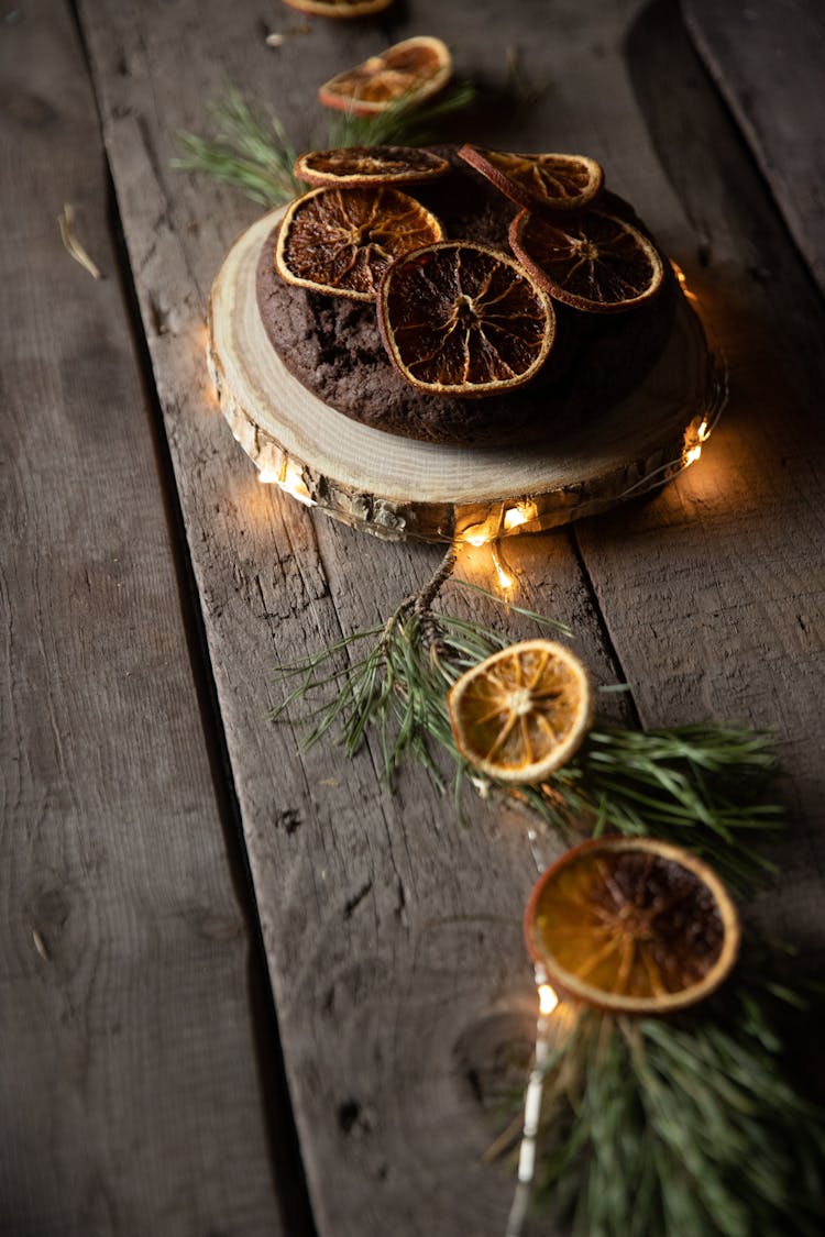 Christmas Decoration With Dried Slices Of Orange