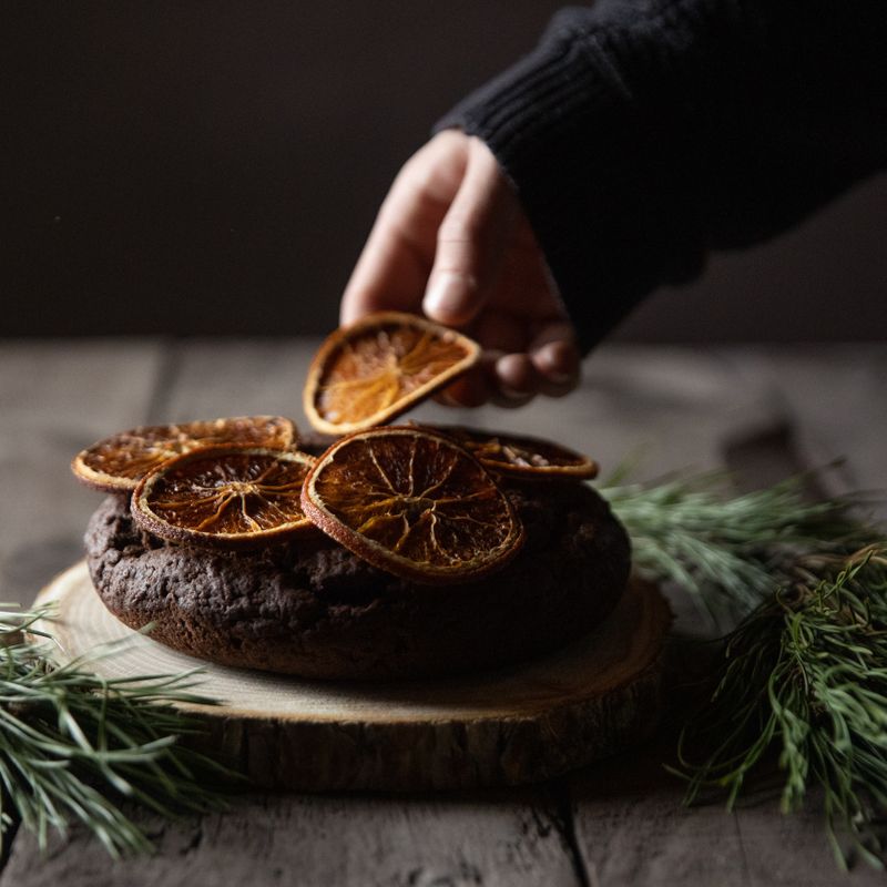 Slow Cooker Sourdough Discard Date and Orange Blossom Custard Cake