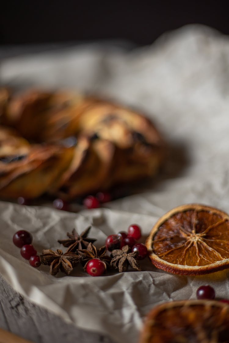 Close Up Of Cake And Dry Fruits