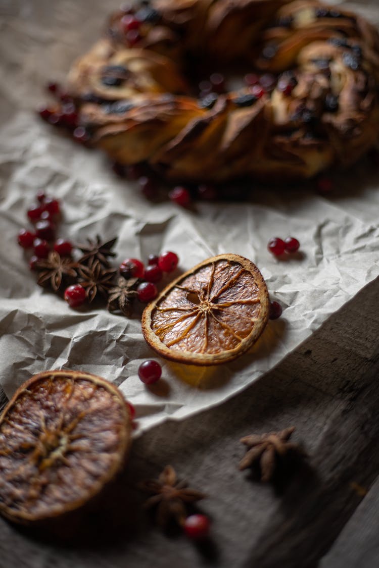 Close Up Of Cake And Dry Fruits