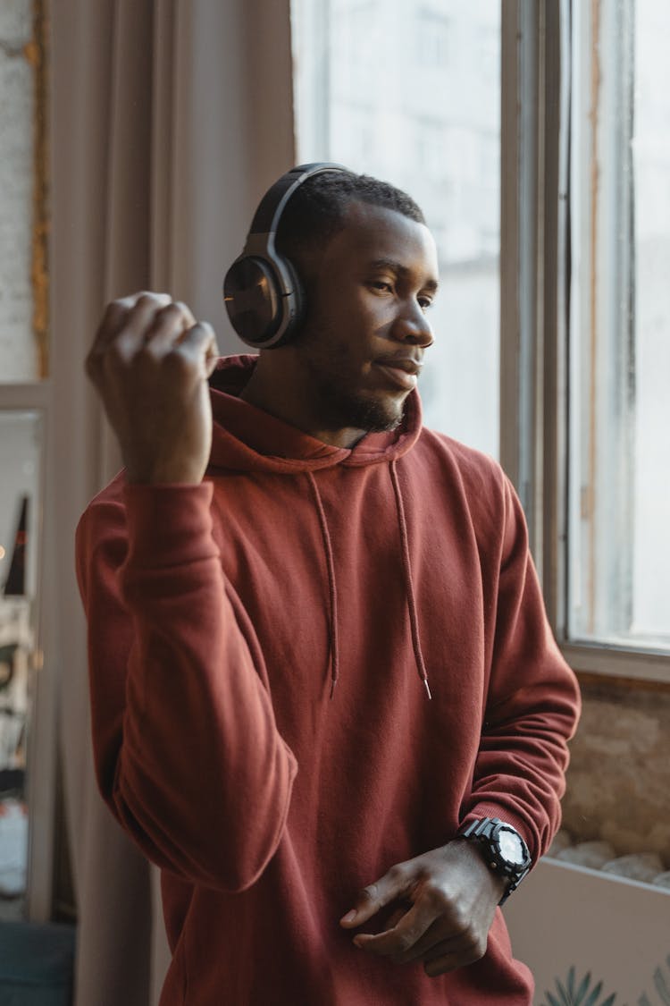 A Man Dancing While Listening To Music 