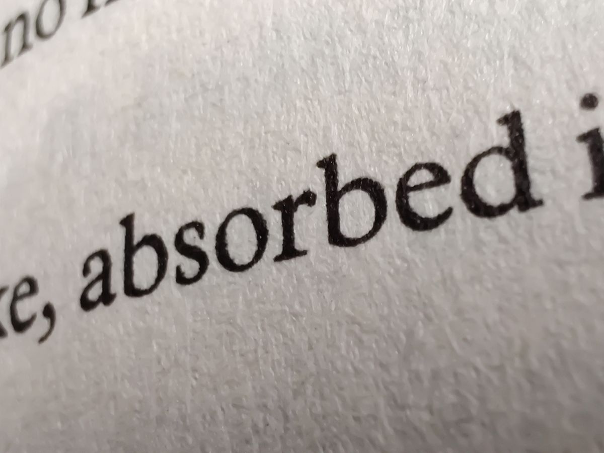 Close-up of printed text on a page