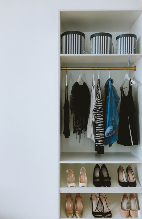 organized walk-in closet