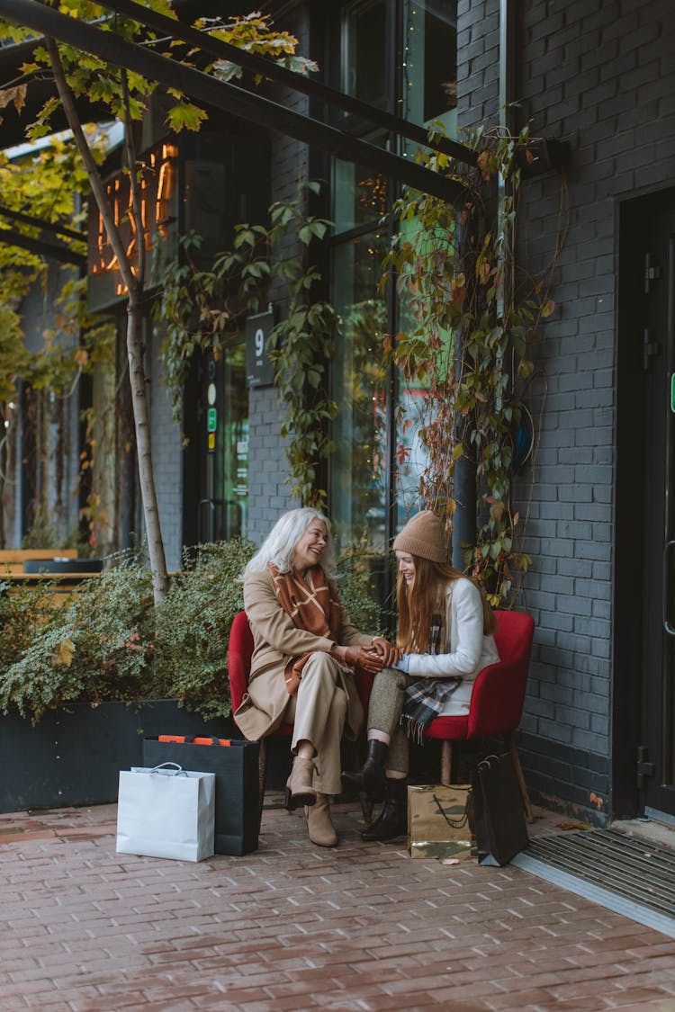 Grandmother And Her Granddaughter Went Shopping