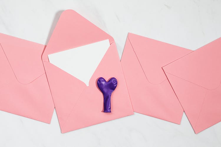 Pink Envelopes And Balloon