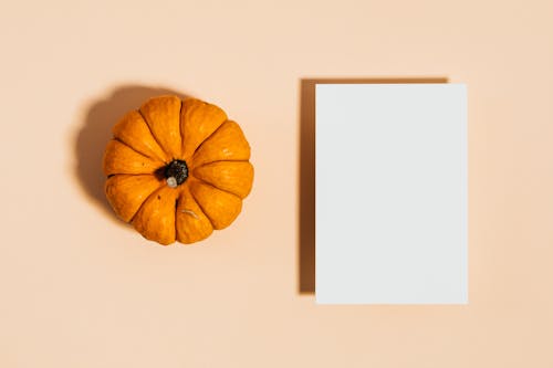 Orange Pumpkin Beside the White Paper