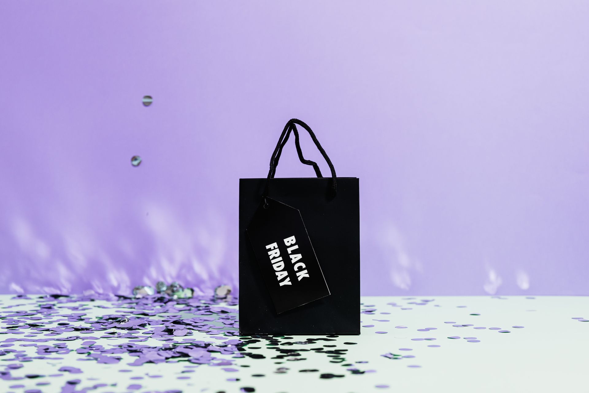 Black Shopping Bag With Black Friday Tag