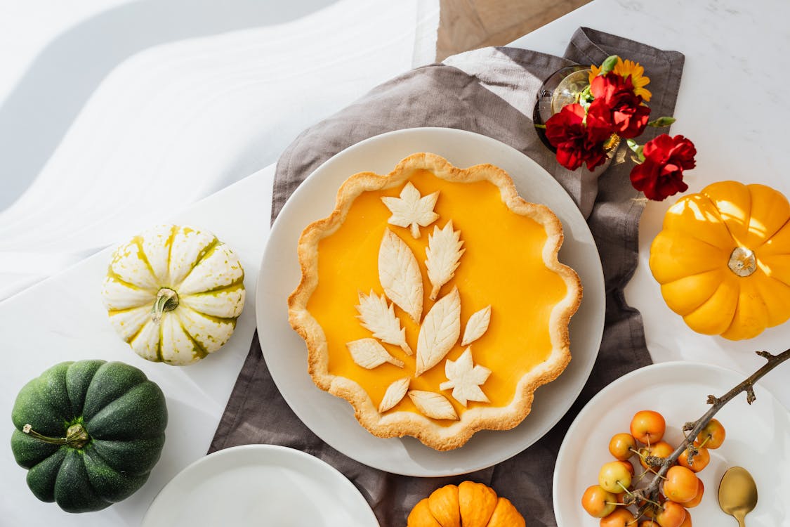 Free Delectable Baked Pumpkin Pie  Stock Photo