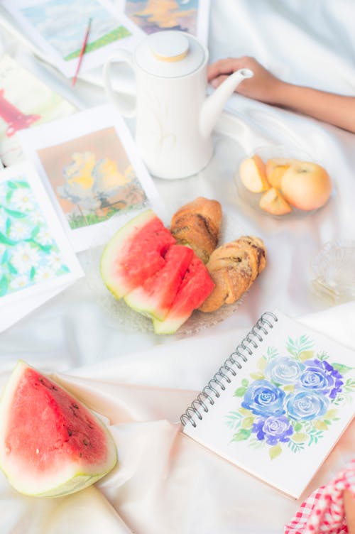 Breakfast Table with Cut Watermelon