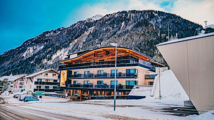 Winter Mountain With Ski Resort