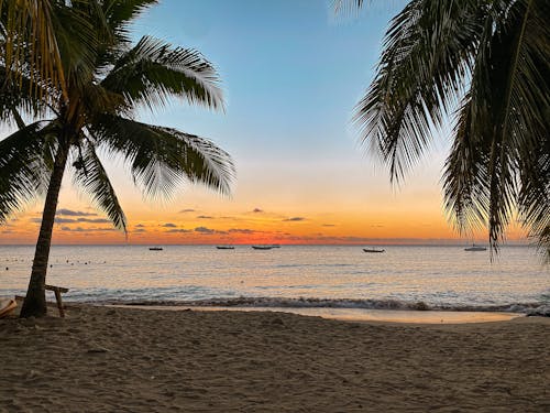 ada, akşam karanlığı, cennet içeren Ücretsiz stok fotoğraf