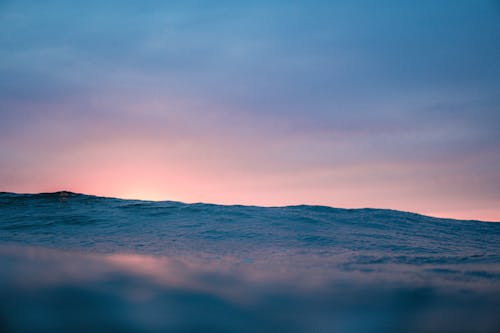 Rippling water of sea at dusk