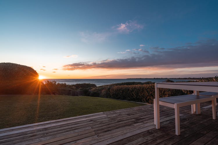 Wooden Terrace On Seaside In Nature