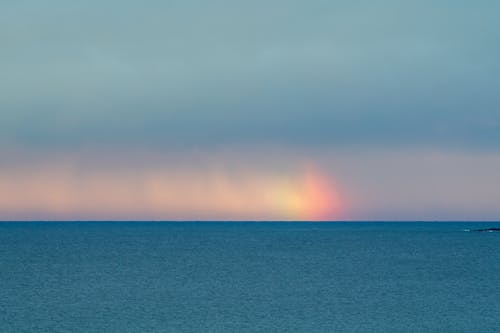 Colorful light effect over sea