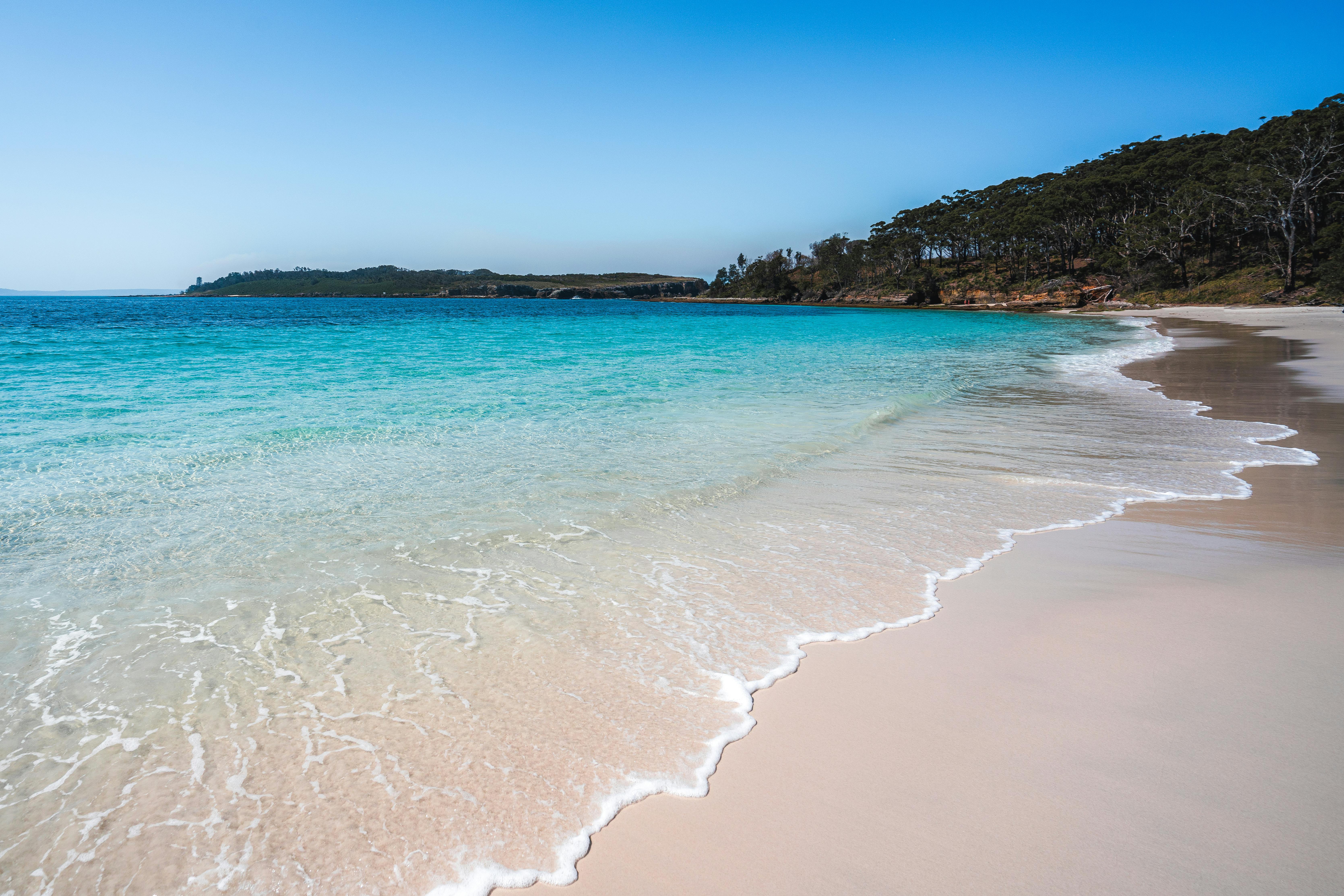 azure sea rippling on shore