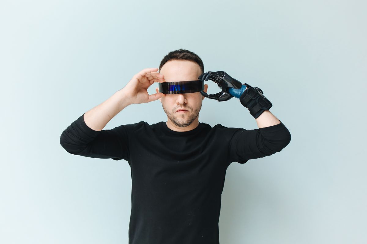 Person wearing smart glasses, illustrating how Meta Muse will act on what you see through your AI glasses