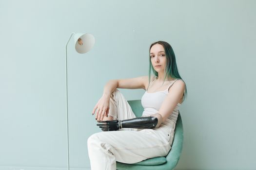Woman  Sitting on Chair Near a Stand Lamp