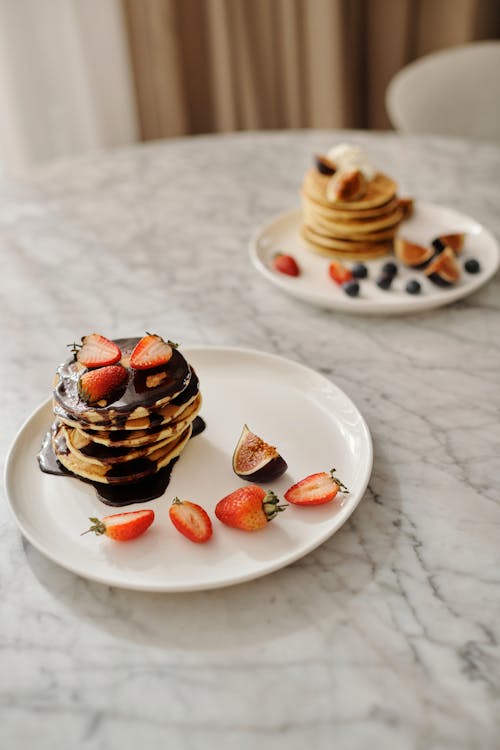 Free Pancakes with Fruits Stock Photo