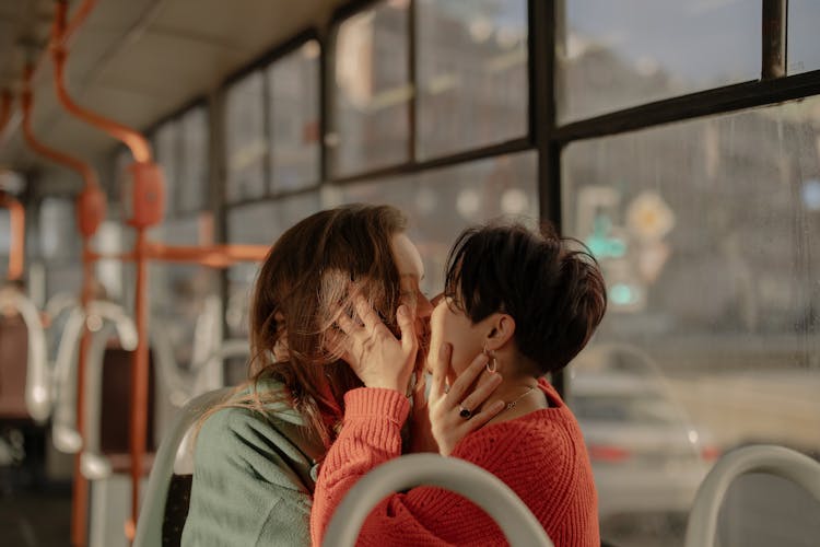 Women Kissing In The Bus