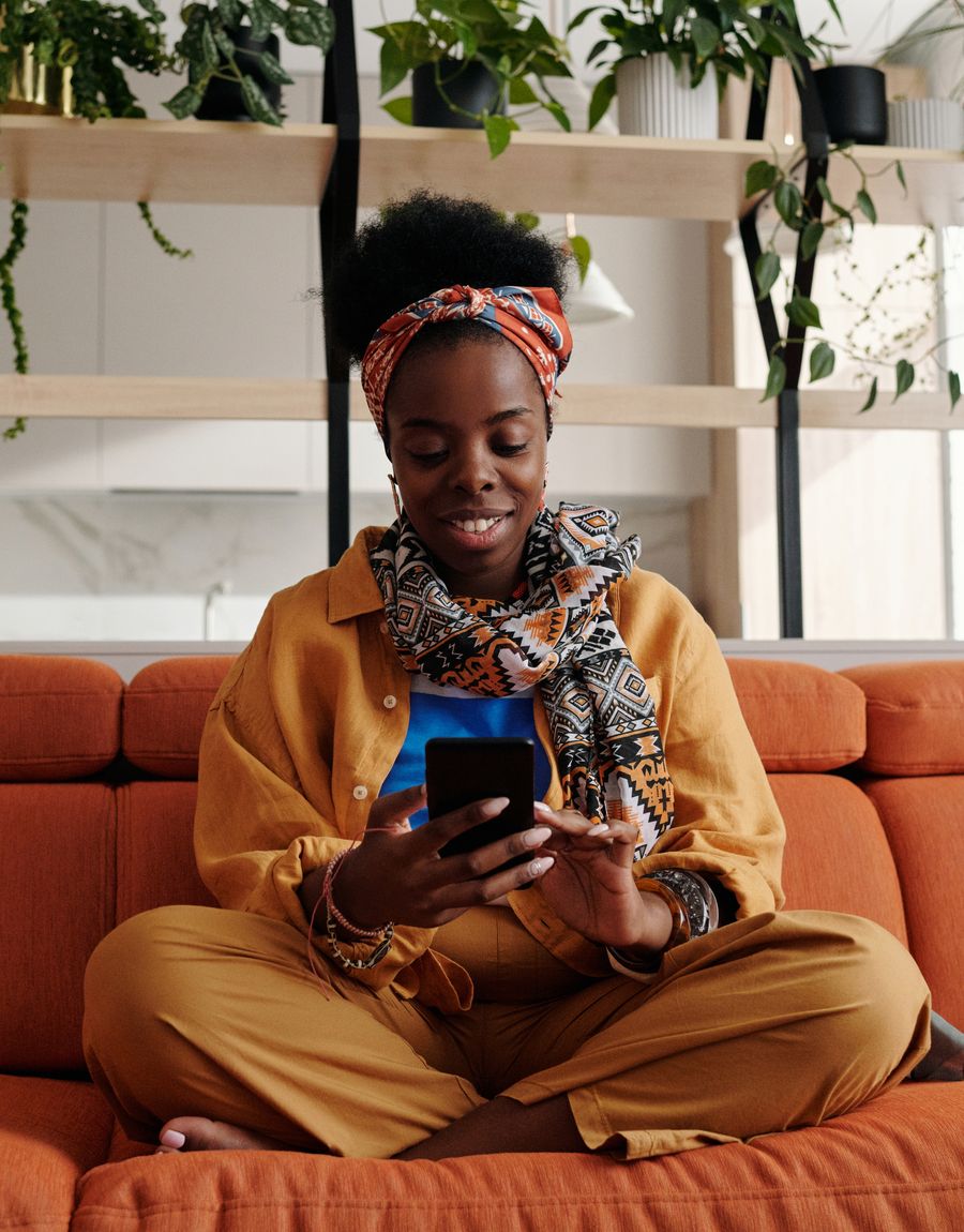 A guest watching the event live on her own screen