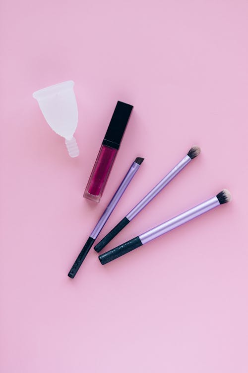 Pink and Black Makeup Brush