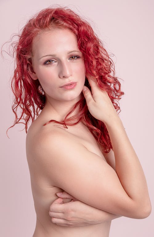 Free Topless Woman With Pink Hair Stock Photo
