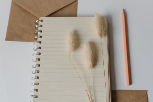 A Notebook and Pencil on the Table 