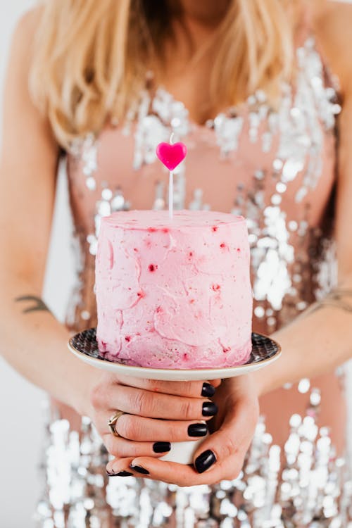 Free Person Holding a Cake Stock Photo